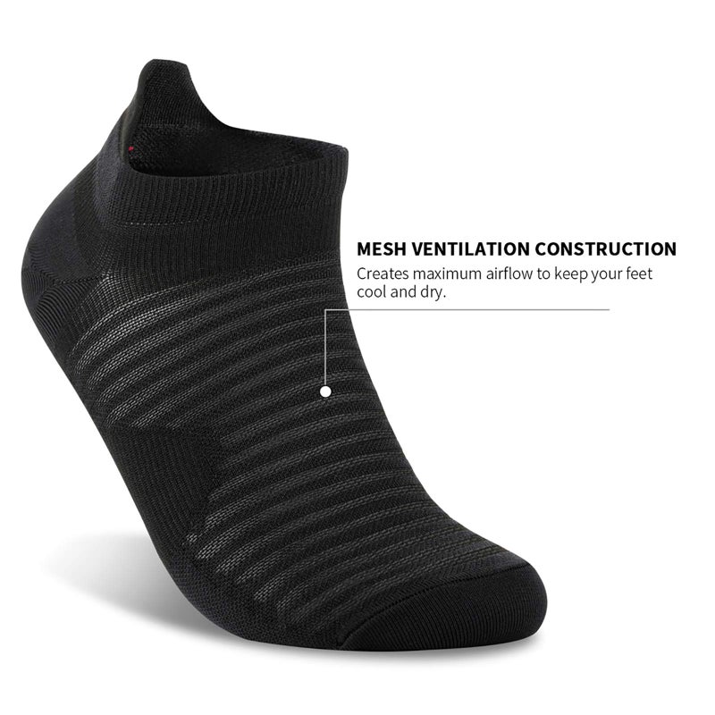 PAPLUS Compression Running Socks for Men and Women (6 Pairs), Ankle Socks with Arch Support, Athletic Low Cut socks for Cycling, Golf - Image 3